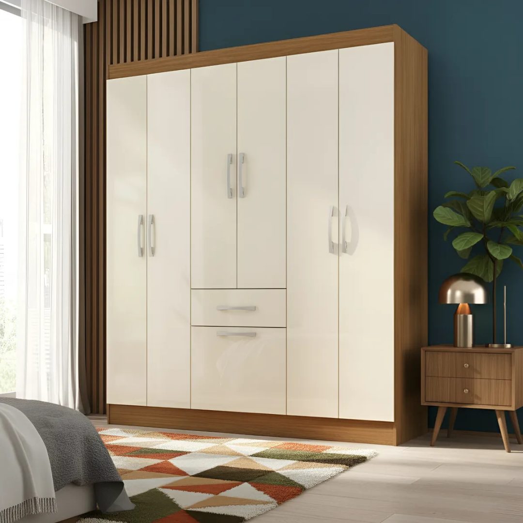 Ropero Armario Multiuso Para Dormitorio Con 6 Puertas Y 1 Cajón - Imagen 4