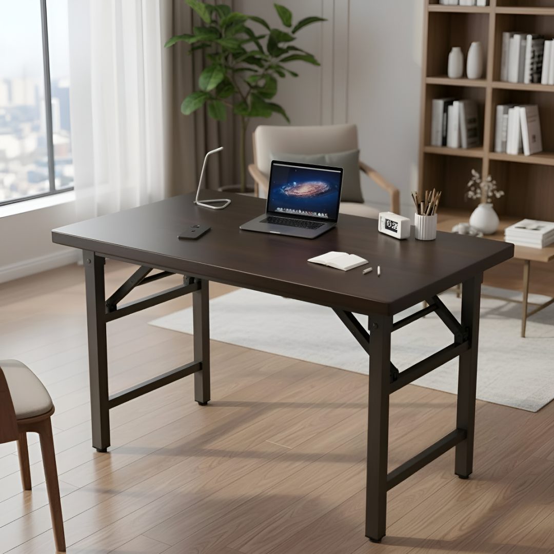 Mesa Escritorio Multiuso Plegable 80 cm Madera MDF Y Metal - Imagen 2