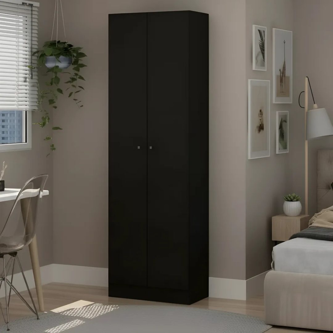 Ropero Armario Mdf 2 Puertas Con Estantes 174.5x55x30 CM