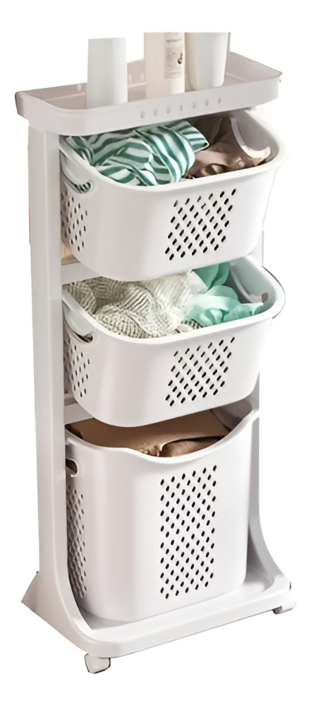 Organizador Multiuso 4 Niveles 3 Cestos Y Estante Us - Imagen 2