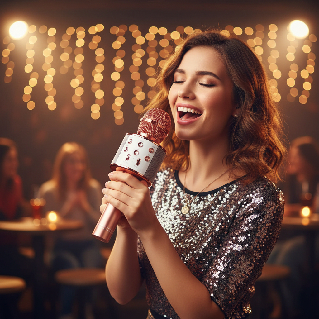 Micrófono Karaoke Bluetooth Con Altavoz Us - Imagen 3