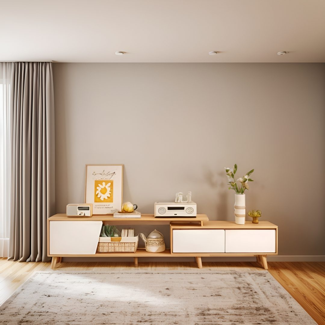 Rack TV MDF Laminado Expandible 140-240x30 cm - Imagen 3