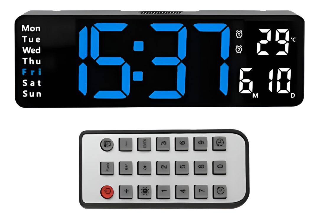 Reloj Digital Con Calendario Y Alarma Para Pared O Mesada