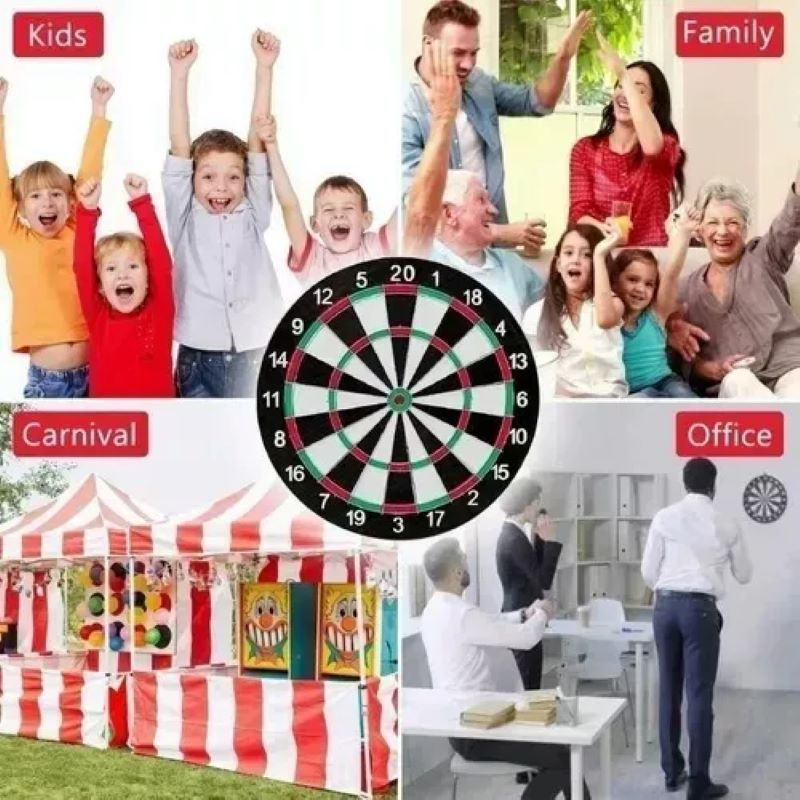 Set Tablero Juego De Tiro Al Blanco Mas 6 Dardos 41 Cm - Imagen 4