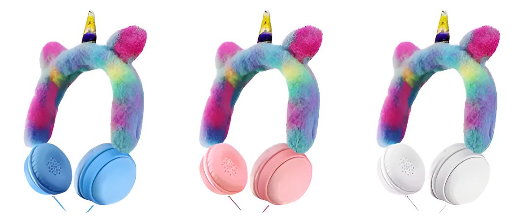 Auriculares Vincha Unicornio De Peluche Cableada Ah-007 Us*