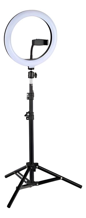 Aro De Luz 1 Soporte Celular 30 cm Más Tripode Negro 2.1 Mts