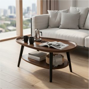 Mesa Auxiliar Multifuncional 100x55 cm Madera Brillante