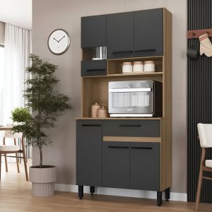 Mueble Organizador De Cocina De 6 Puertas 1 Cajon Multiuso