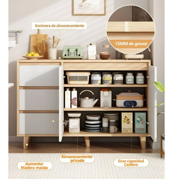 Mueble Organizador Moderno Elegante De 3 Cajones Y 2 Puertas - Imagen 3