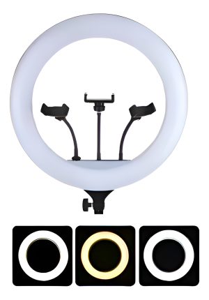 Aro De Luz Led Profesional 36 Cm Con 3 Soportes Para Tlf