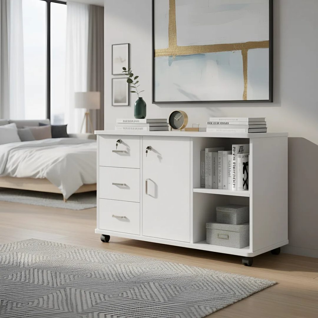 Mueble Cómoda Organizador Moderno 3 Cajones 100x34x59 cm