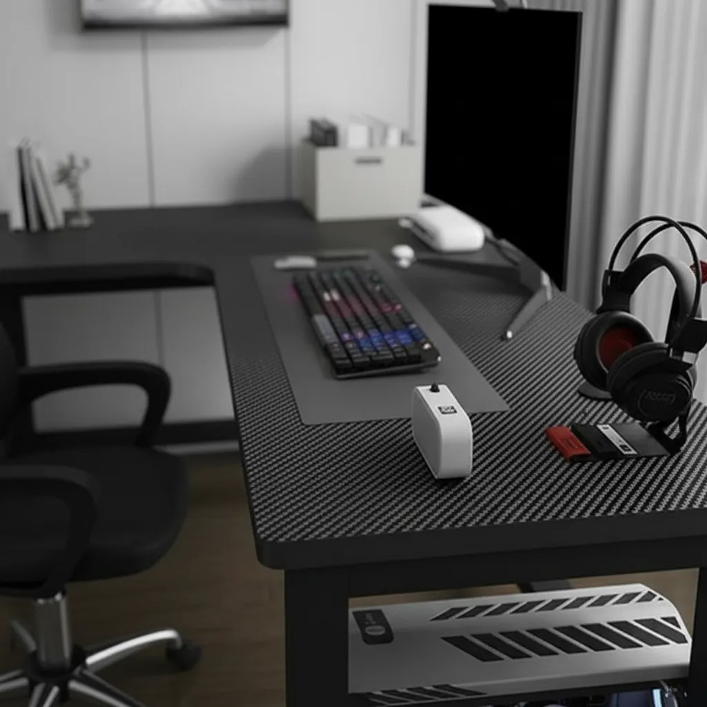 Mesa Escritorio Gamer En Forma De L 160x120 Cm - Imagen 7