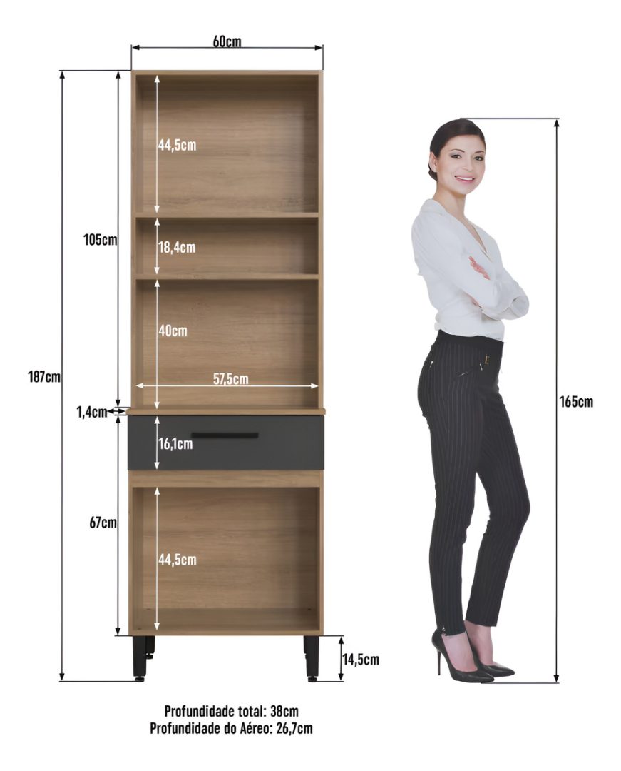 Aparador Multiuso Para Cocina Comedor 4 Puertas 1 Cajón - Imagen 6