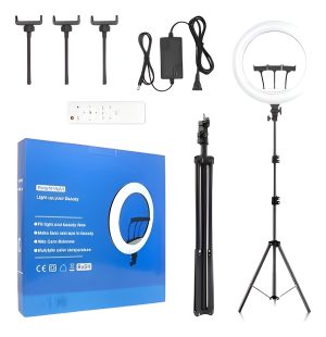 Aro De Luz Led Profesional 55cm + Trípode 2.8 Mts Negro