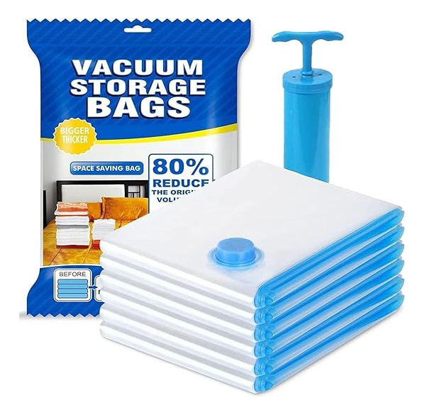 Pack De 5 Bolsas Organizador De Ropa Con Bomba Al Vacío - Imagen 5