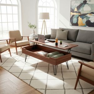 Mesa Ratona Cajón Oculto Con Elevación 4 Patas 100x50 cm