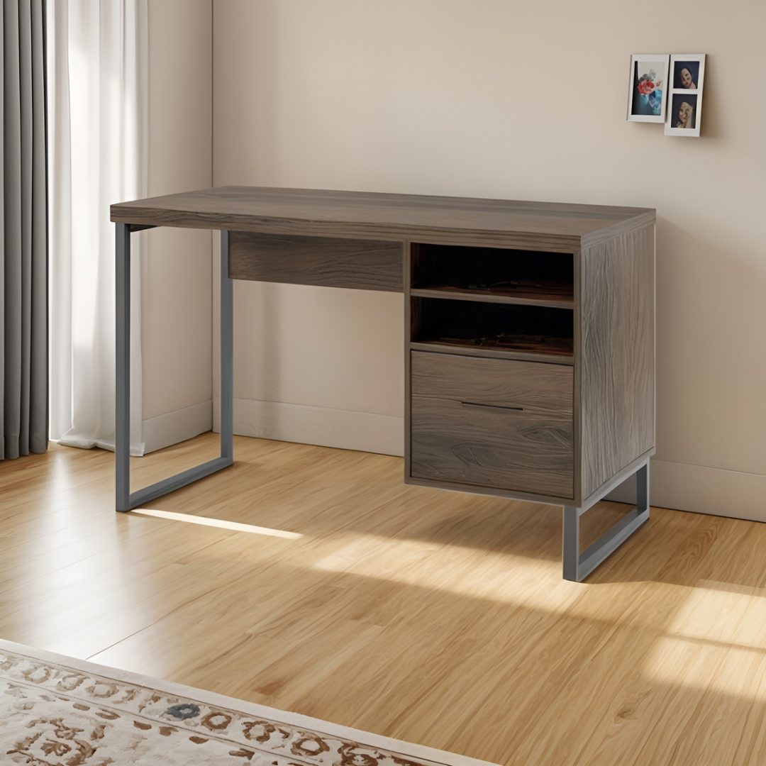 Escritorio Oficina Contemporáneo Mdf Metal Para Pc - 1 Cajón - Imagen 2