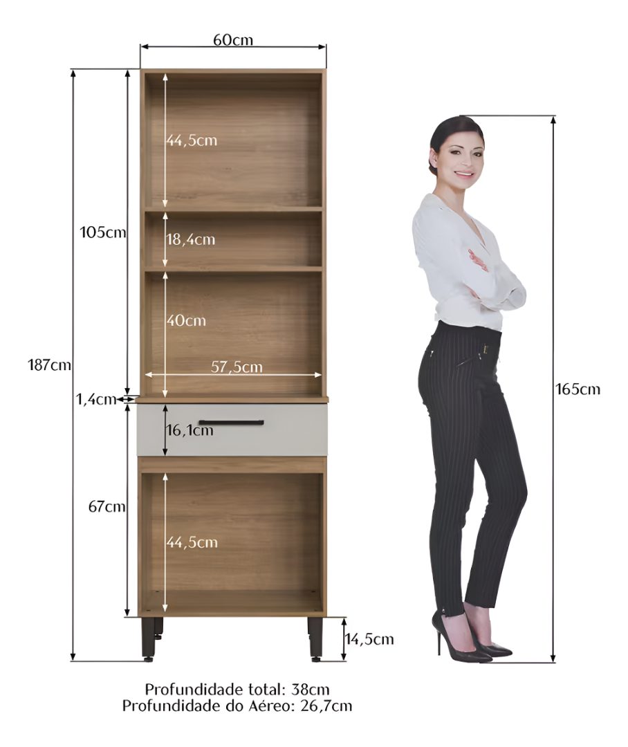 Aparador Multiuso Para Cocina Comedor 4 Puertas 1 Cajón - Imagen 12
