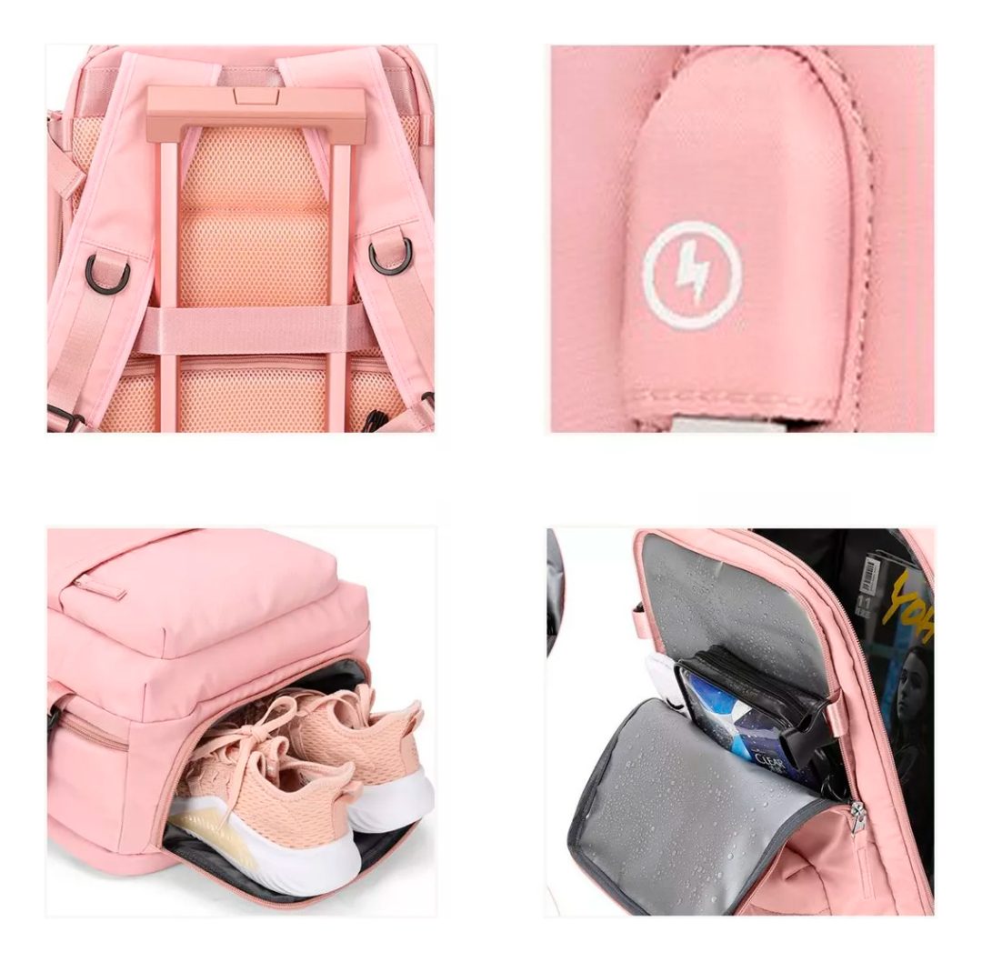 Mochila Impermeable Plegable Portátil Con Cargador USB - Imagen 3