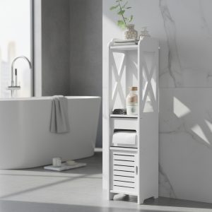 Mueble Organizador 80x20cm Estantes Espacios Reducidos Baño