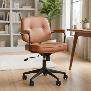 Silla De Escritorio Oficina Ergonómica Giratoria - Cuero Sintético