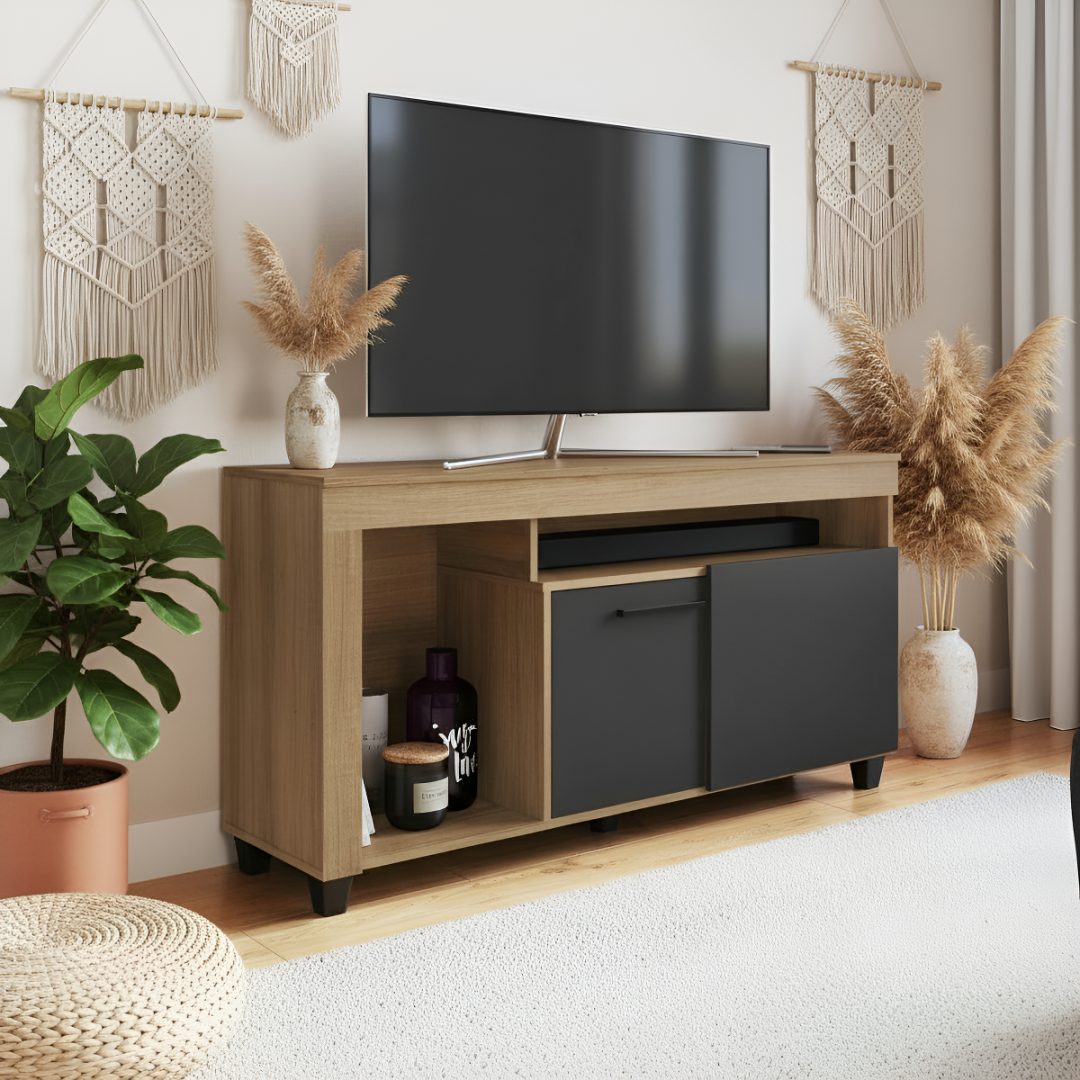 Rack Tv Mueble Moderno Hasta 50'' Mdf Brasilero 135cm - Imagen 3