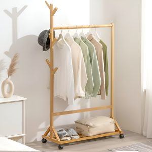 Perchero Organizador De Ropa Con Ruedas 128x35x155 cm