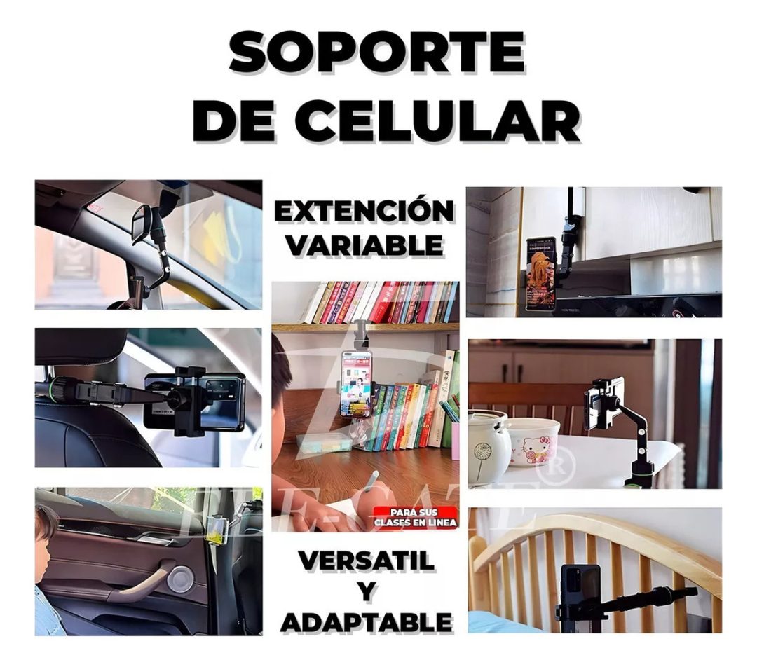 Soporte Multiuso Para Teléfono Con Espejo Retrovisor 360º - Imagen 3