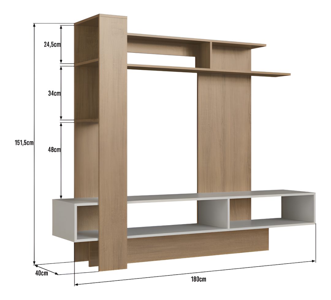 Modular Rack Tv Smartfit Premium Mdf 7 Estantes 180x152 cm - Imagen 9