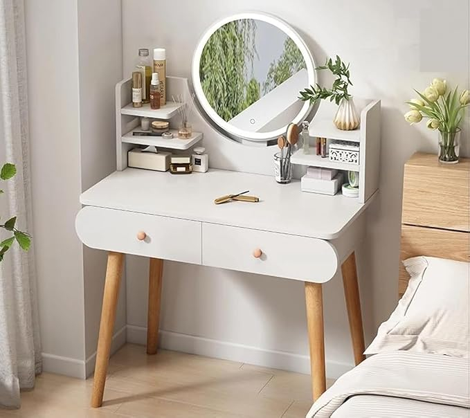 Tocador De Maquillaje Espejo Luz Led Ajustable Y Taburete - Imagen 4