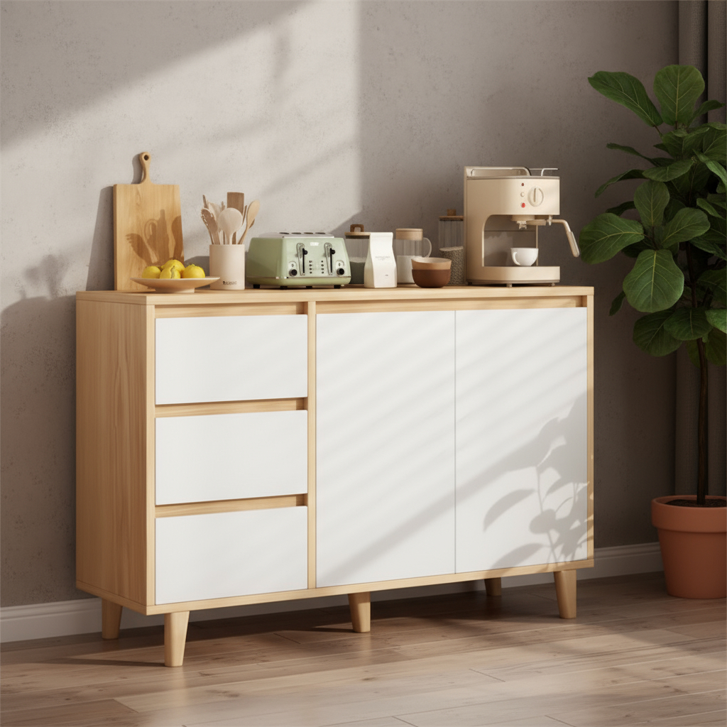 Mueble Organizador Moderno Elegante De 3 Cajones Y 2 Puertas - Imagen 2