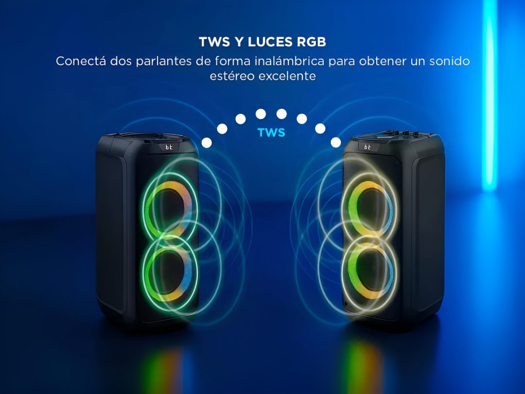 Parlante Bocina Philips Con Bluetooth -luces Led Portatil - Imagen 3