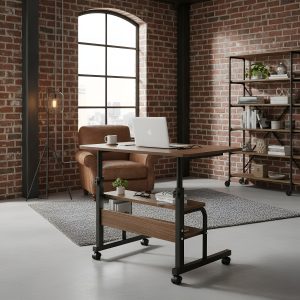 Escritorio Portátil Notebook Altura Ajustable Con Ruedas