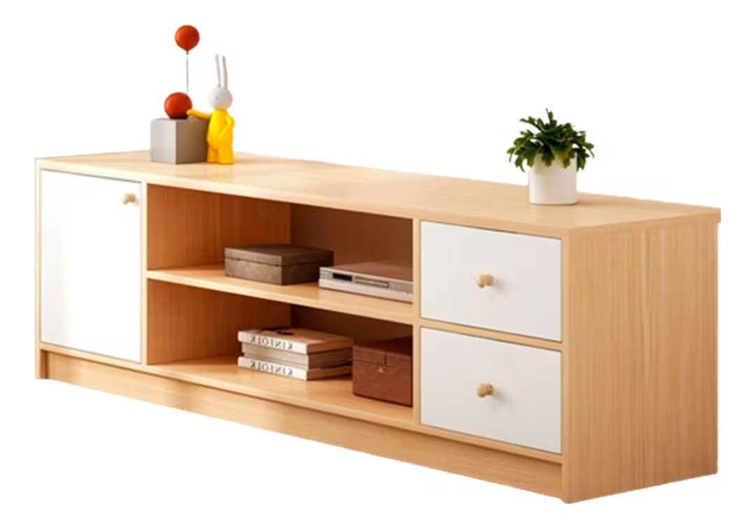 Rack TV MDF Minimalista Con 3 Cajones Y 2 Estantes 120 cm - Imagen 4