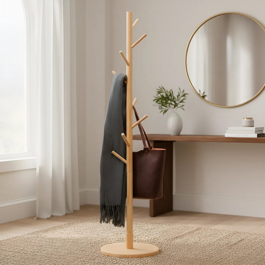 Perchero Madera De Pie Minimalista 165x35 cm - Imagen 2