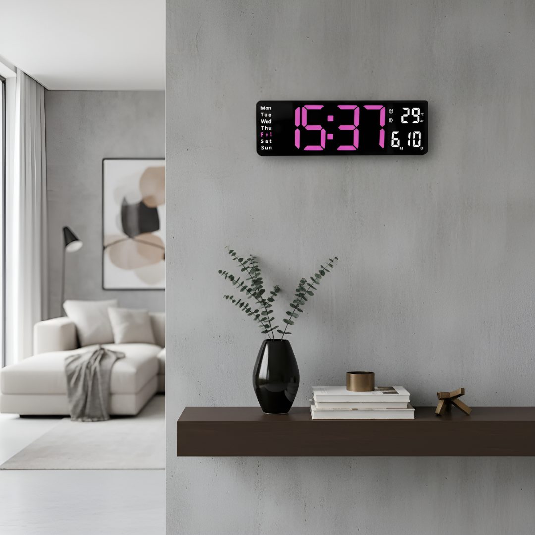 Reloj Digital Con Calendario Y Alarma Para Pared O Mesada - Imagen 4