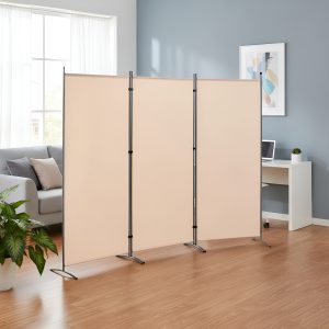 Biombo Separador 3 Paneles Poliéster Plegable 260x180 cm