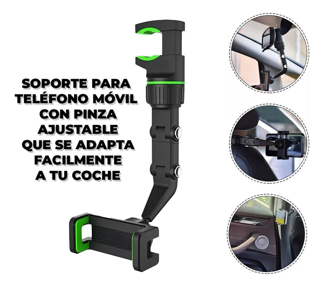 Soporte Multiuso Para Teléfono Con Espejo Retrovisor 360º - Imagen 2