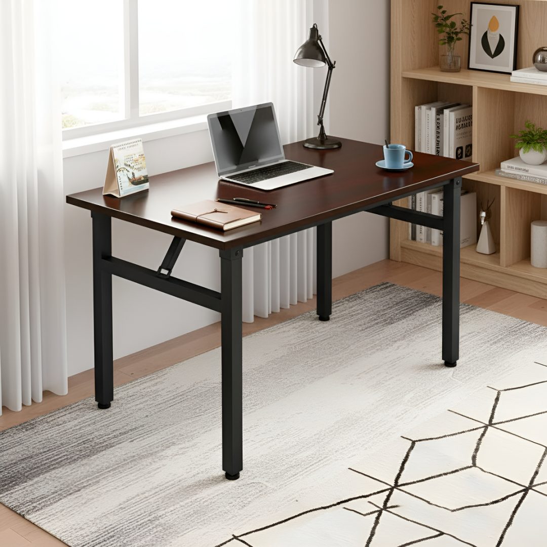 Mesa Escritorio Multiuso Plegable 80 cm Madera MDF Y Metal - Imagen 3