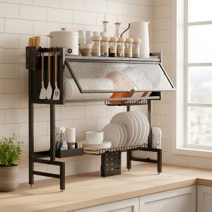 Escurridor Organizador De Cocina Seca Platos Con Puerta Us