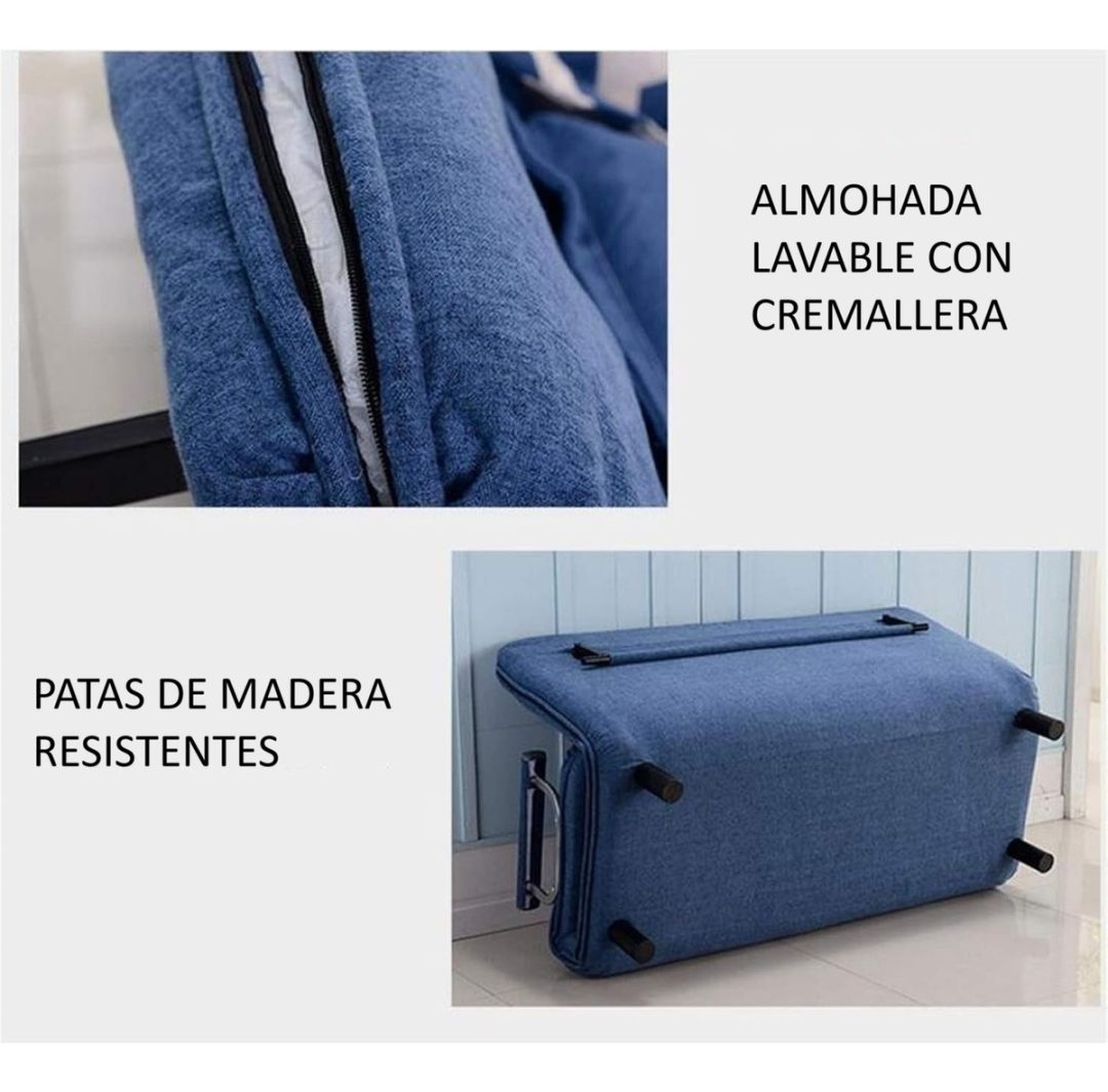 Sofá Cama Sillón Multiuso Plegable Reclinable 2 Cuerpos - Imagen 7