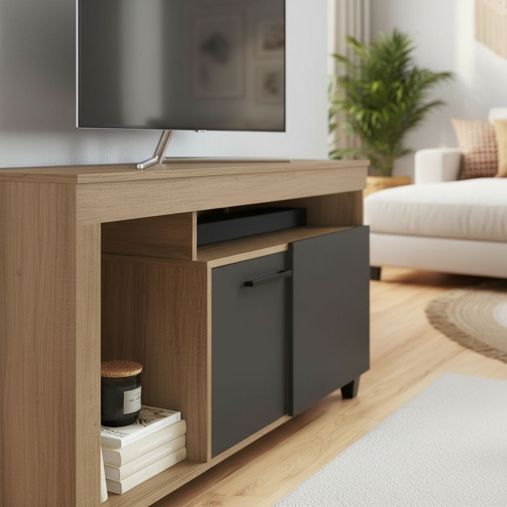 Rack Tv Mueble Moderno Hasta 50'' Mdf Brasilero 135cm - Imagen 2