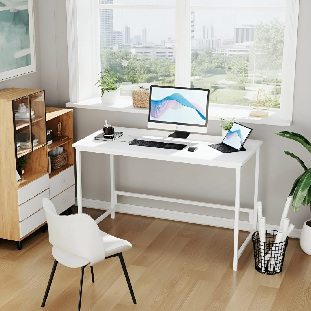 Escritorio Moderno De Metal Y Madera Mdf Para PC Oficina - Imagen 2