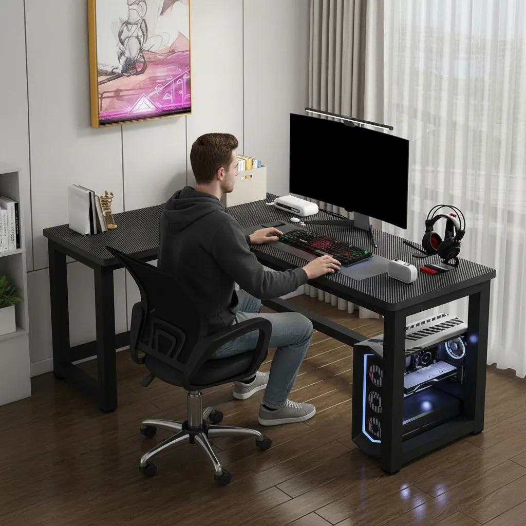 Mesa Escritorio Gamer En Forma De L 160x120 Cm - Imagen 5