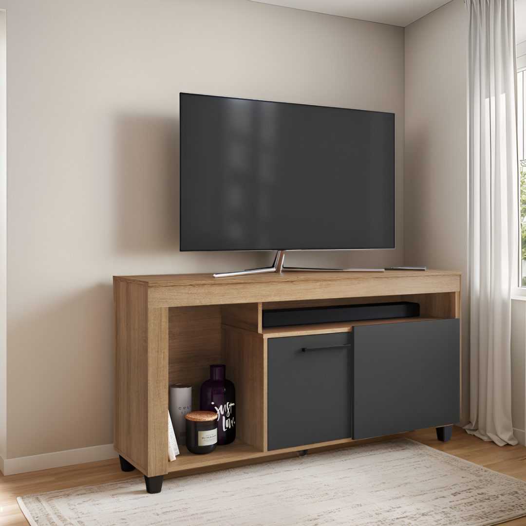 Rack Tv Mueble Moderno Hasta 50'' Mdf Brasilero 135cm - Imagen 5