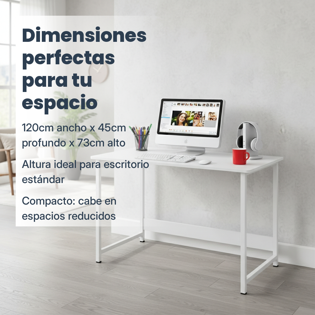 Escritorio Moderno De Metal Y Madera Mdf Para PC Oficina - Imagen 8