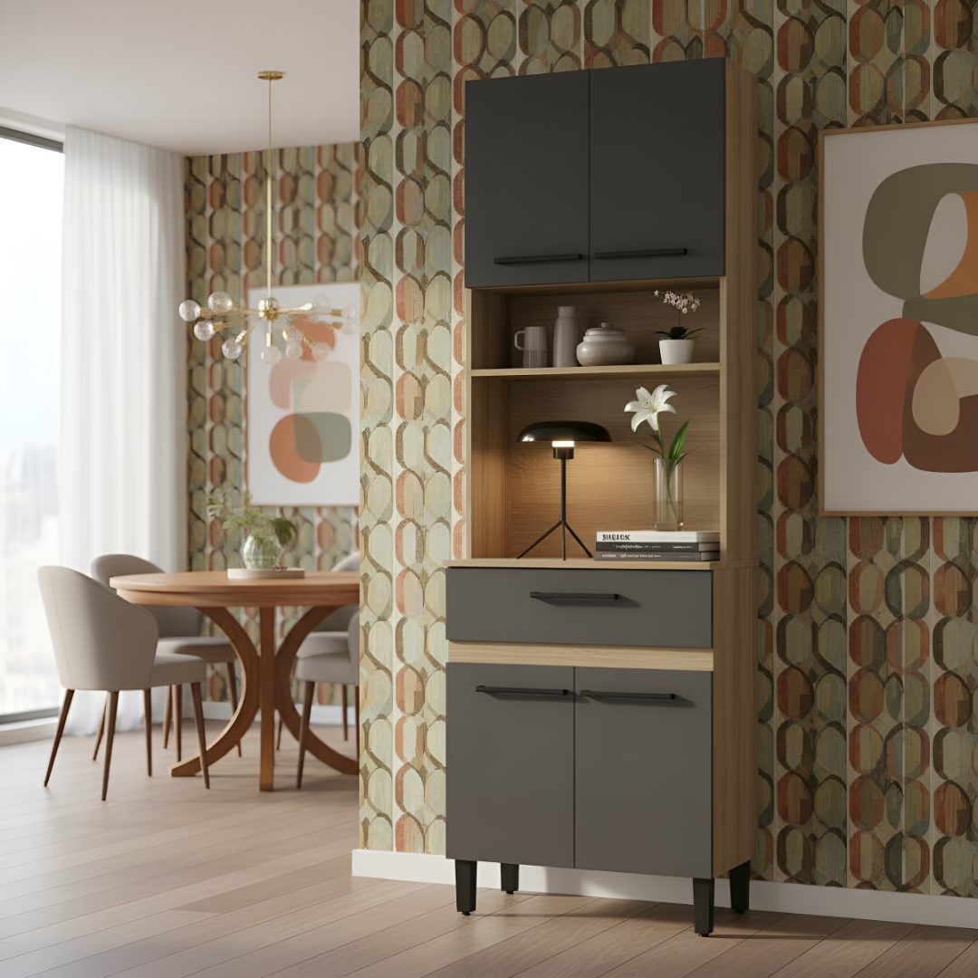 Aparador Multiuso Para Cocina Comedor 4 Puertas 1 Cajón