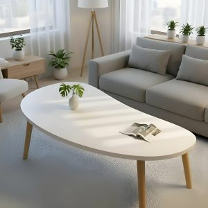 Mesa Ratona Ovalada Mdf De Centro