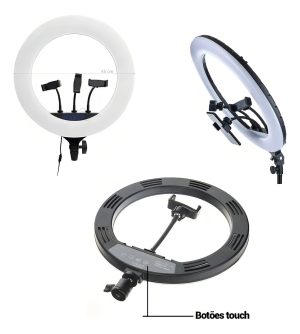 Aro De Luz Ring Fill Light Ring 18 Led Luz Fría Cálida Neutra 45w Negro Blanco Frío, Caliente Y Neutro