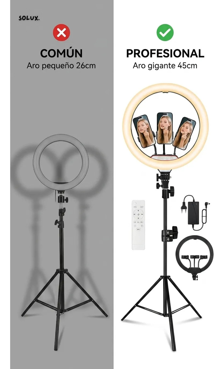 Aro De Luz Led Profesional De 45 Cm Más Tripode 2.1 Mts - Imagen 8